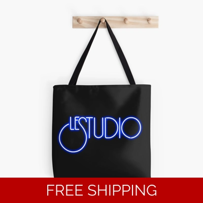 Le Studio Tote Bag A White & Blue logo